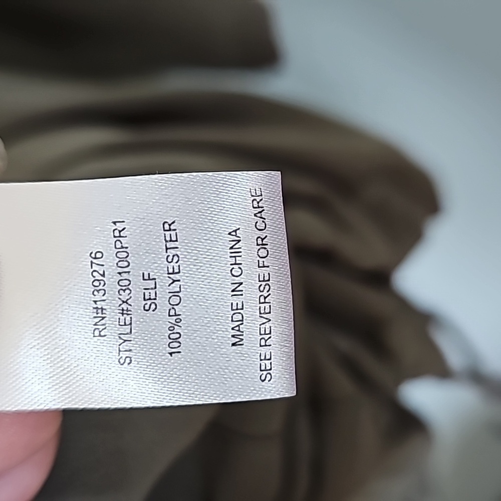Daniel Rainn 1X Zip Up Crepe Cargo Utility Jacket Olive Green - Picture 10 of 10